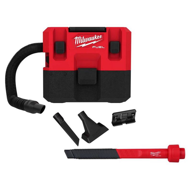 Milwaukee M12 FUEL 12-Volt Lithium-Ion Cordless 1.6 Gal. Wet/Dry Vacuumw/AIR-TIP 1-1/4 in. - 2-1/2 in. Flexible Crevice Tool - 0960-20-49-90-2030