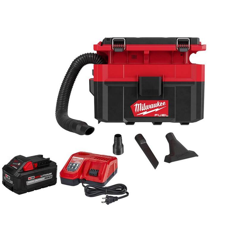 Milwaukee M18 FUEL PACKOUT 18-Volt Lithium-Ion Cordless 2.5 Gal. Wet/Dry Vacuum Kit with 8.0 Ah Battery and Charger - 0970-20​-48-59-1880