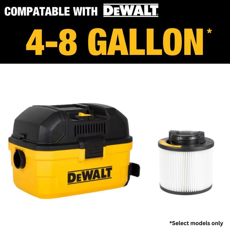 DEWALT 4 Gal. Standard Cartridge Filter for Wet/Dry Vacuum - DXVC4001