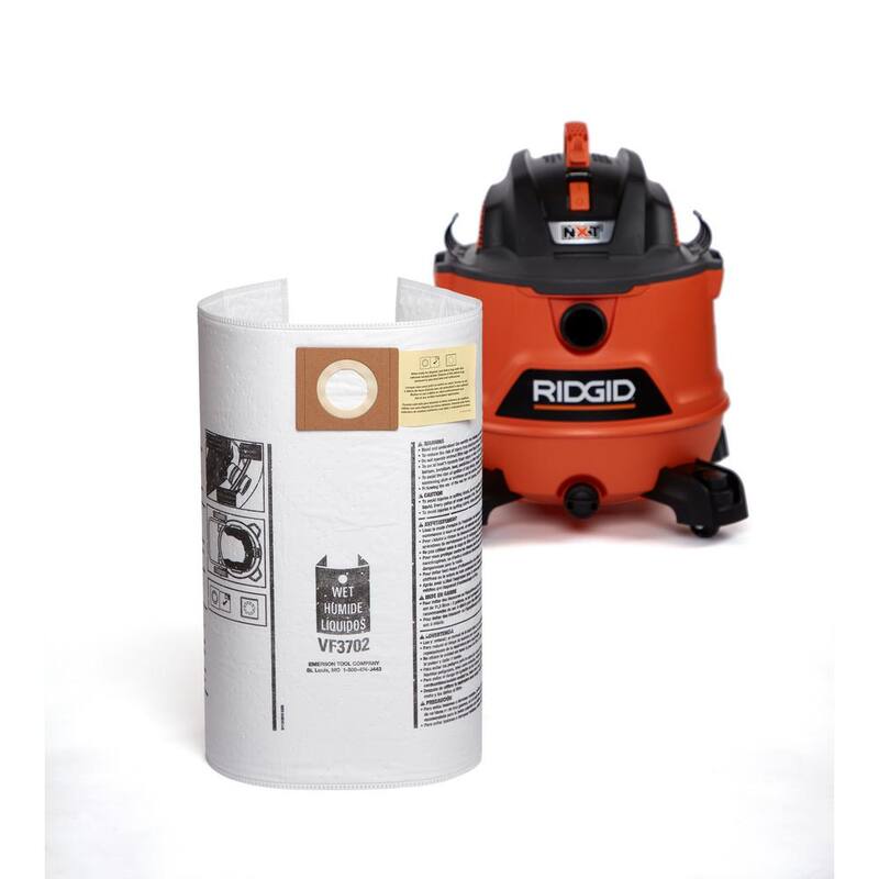 RIDGID Wet Dry Vacuum Premium Wet Mess or Dry Dust Debris Bags for Select 12-16 Gallon RIDGID Shop Vacs, Size A (24-Pack) - VF3702C