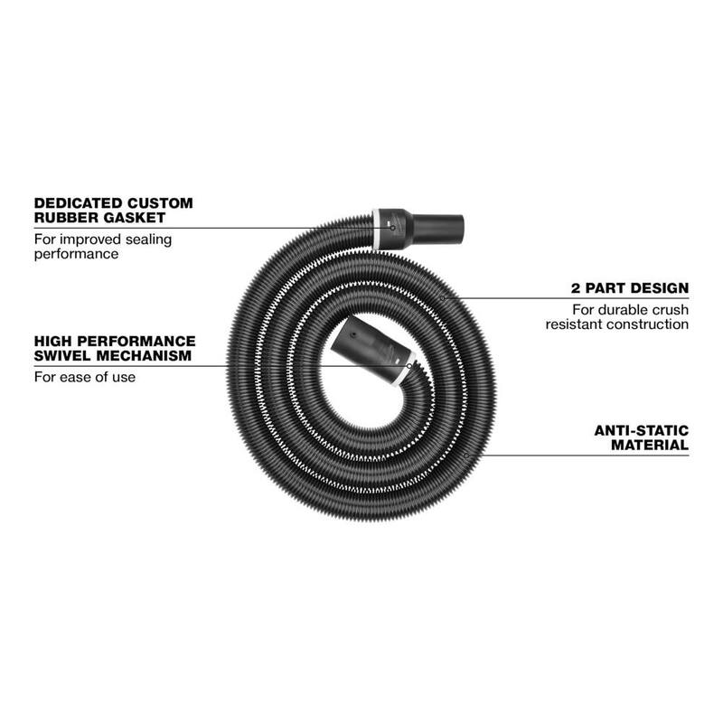 Milwaukee 1-7/8 in. 9 ft. Flexible Hose for Wet/Dry Shop Vacuums (1-Piece) - 49-90-1996