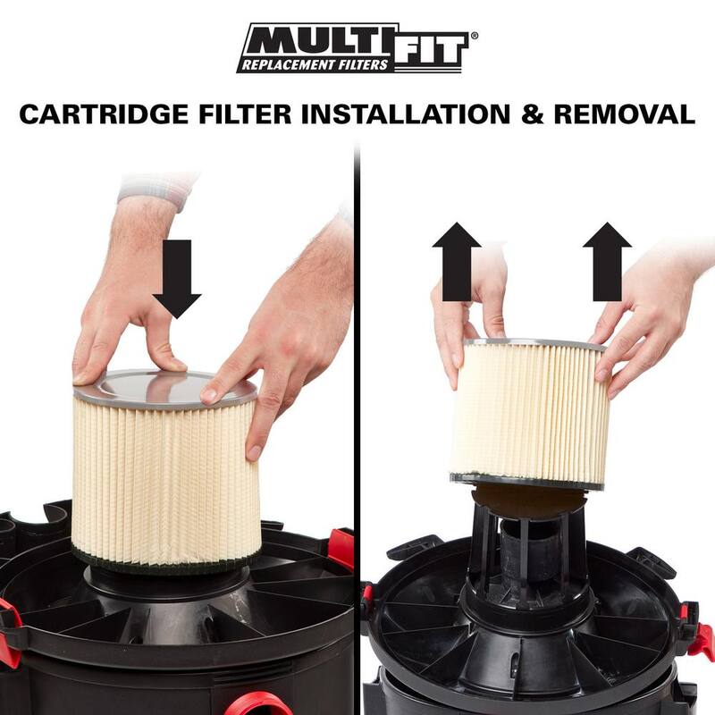 MULTI FIT General Dirt and Debris Wet Dry Vacuum Replacement Cartridge Filter for Most Shop-Vac Branded Shop Vacs (3-Pack) - VF2007A