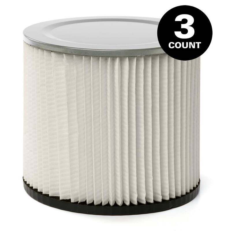 MULTI FIT General Dirt and Debris Wet Dry Vacuum Replacement Cartridge Filter for Most Shop-Vac Branded Shop Vacs (3-Pack) - VF2007A