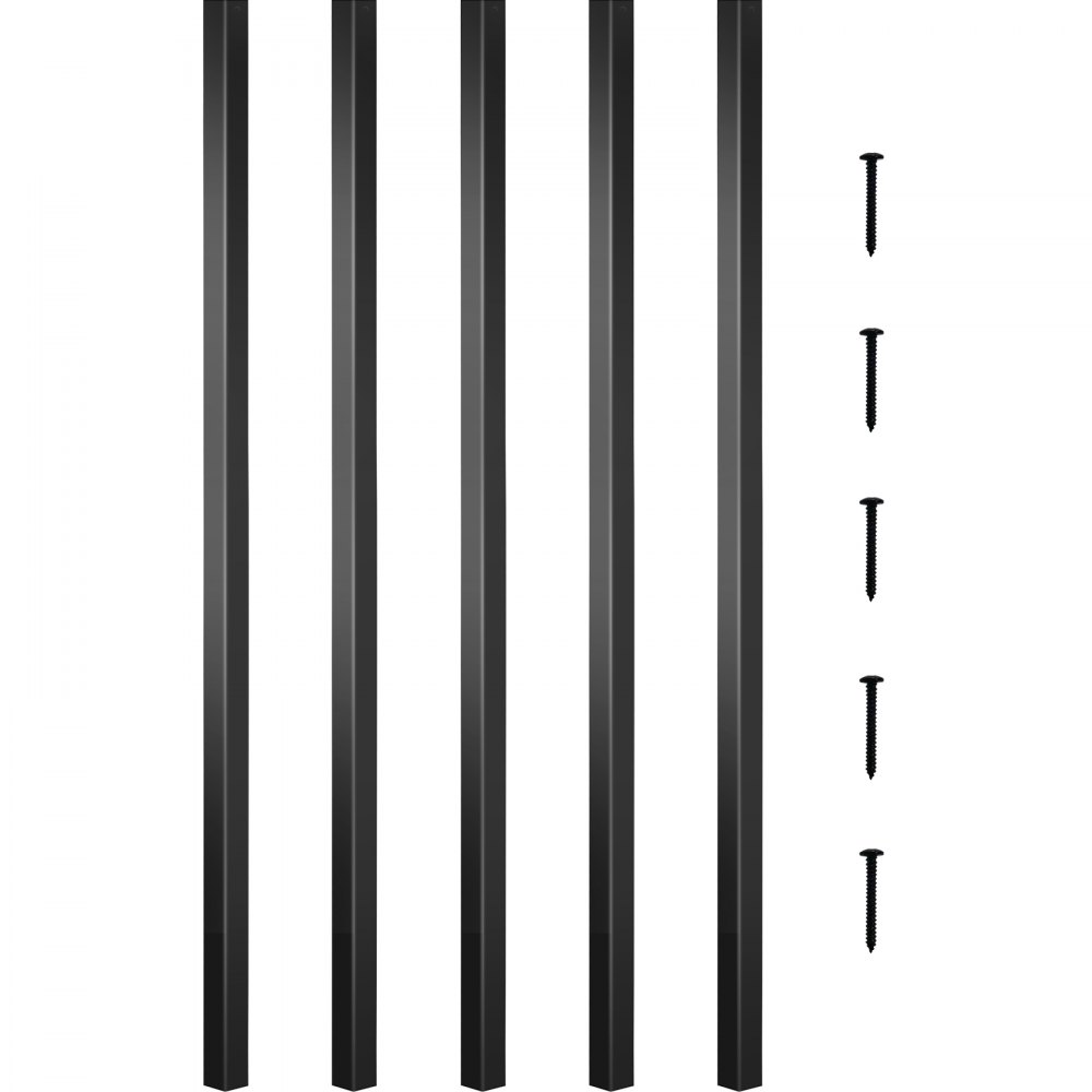 VEVOR Deck Balusters, 101 Pack Metal Deck Spindles, 26"x0.75" Staircase Baluster with Screws, Aluminum Alloy Deck Railing for Wood and Composite Deck, Square Baluster for Outdoor Stair Deck Porch - HJYCFXLG26F4JE1OVV0
