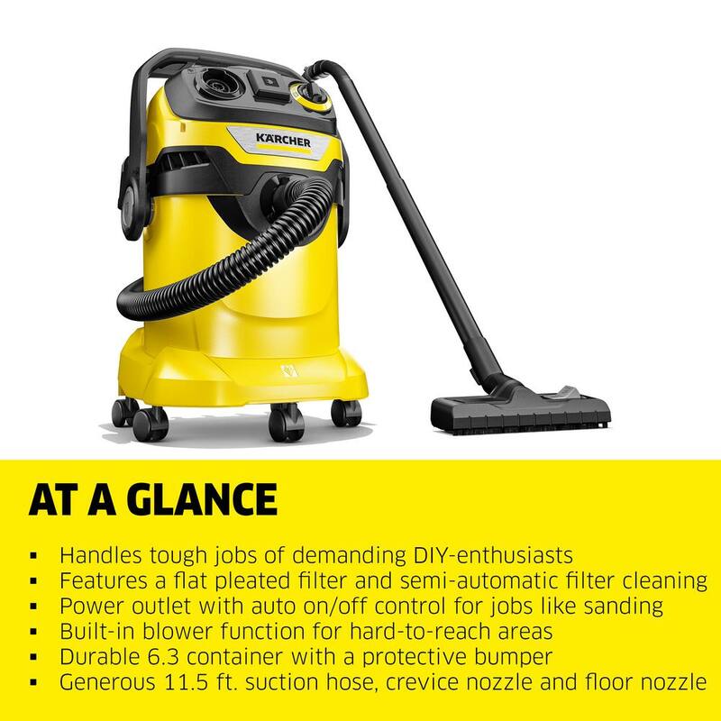 Karcher WD 5/P Multi-Purpose 6.6 Gal. Wet/Dry Shop Vacuum Cleaner with Attachments and Blower Feature - 2022 Edition - 1.628-311.0