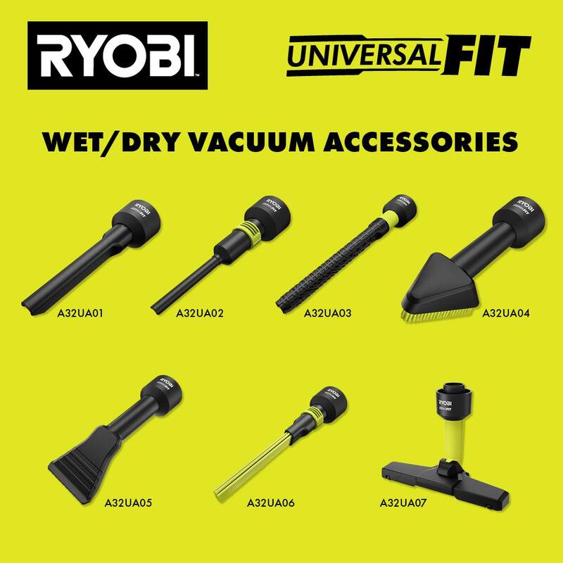 RYOBI UniversalFit Wet/Dry Vacuum Car Nozzle Accessory Tool - A32UA05