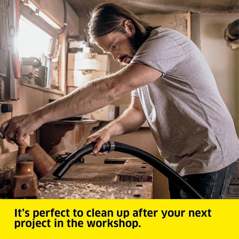Karcher WD 3 Multi-Purpose 4.5 Gal. Wet-Dry Shop Vacuum Cleaner with Attachments, Blower Feature and Compact Design 1000-Watt - 1.628-114.0