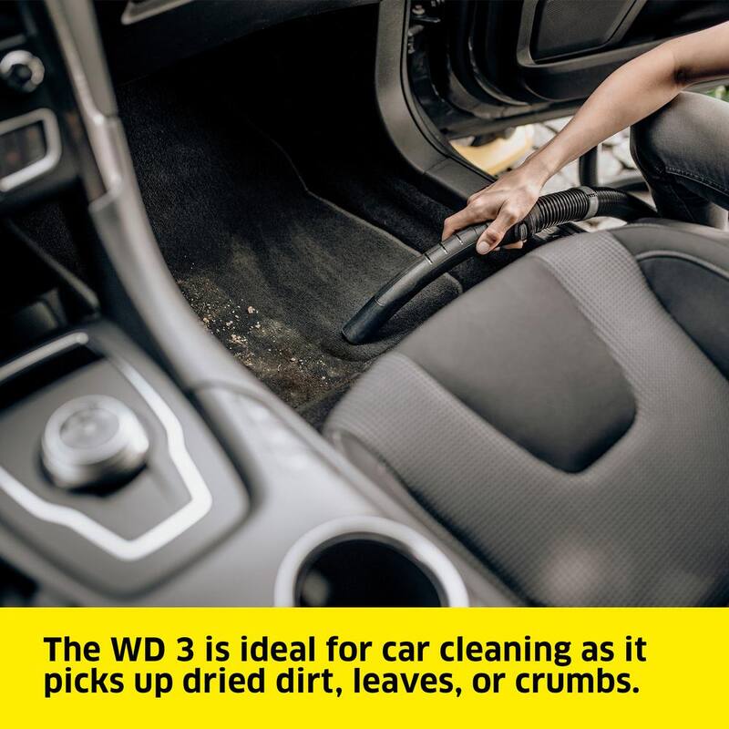 Karcher WD 3 Multi-Purpose 4.5 Gal. Wet-Dry Shop Vacuum Cleaner with Attachments, Blower Feature and Compact Design 1000-Watt - 1.628-114.0