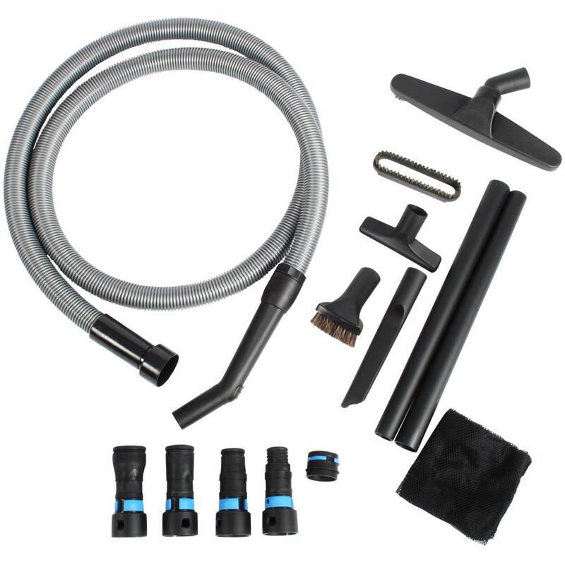 Cen-Tec 10 ft. Vacuum Hose with Expanded Multi-Brand Power Tool Dust Collection Adapter Set and Attachment Kit for Wet/Dry Vacs - 95259