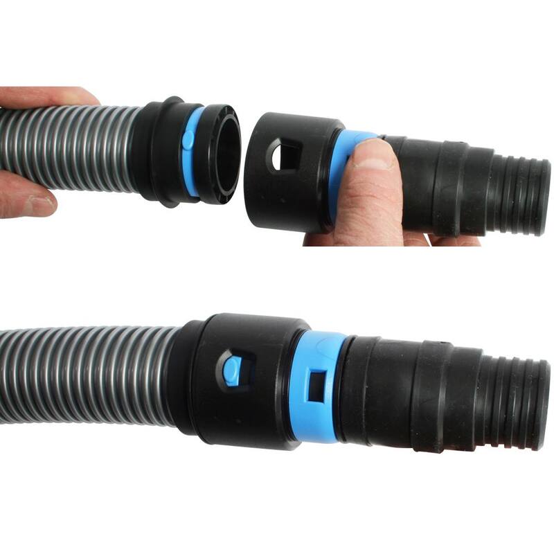 Cen-Tec 10 ft. Vacuum Hose with Expanded Multi-Brand Power Tool Dust Collection Adapter Set and Attachment Kit for Wet/Dry Vacs - 95259