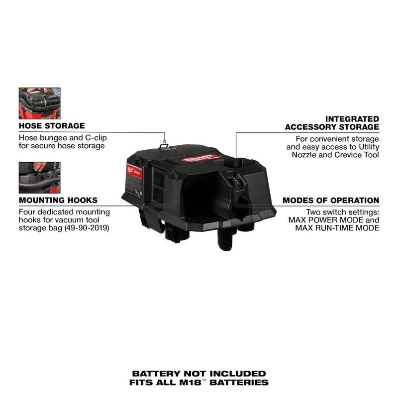 Milwaukee M18 FUEL Wet/Dry Vacuum Cordless Motor Head for Milwaukee Wet/Dry Shop Vacuums - 0911-20