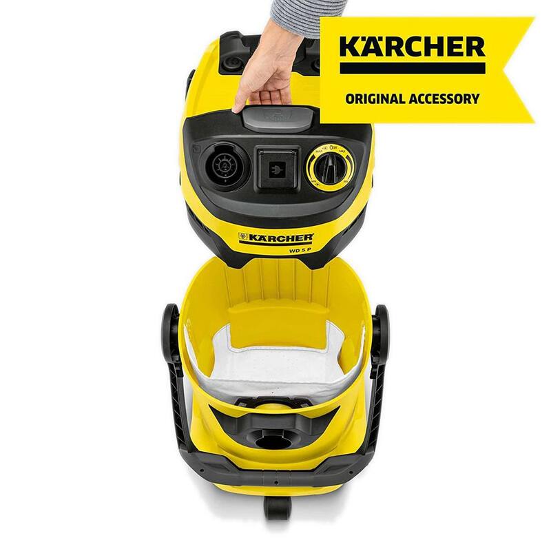 Karcher WD Wet-Dry Vacuum Replacement Fleece Filter Bags for WD4, WD5, WD5/P, WD6 (4-Pack) - 2.863-006.0