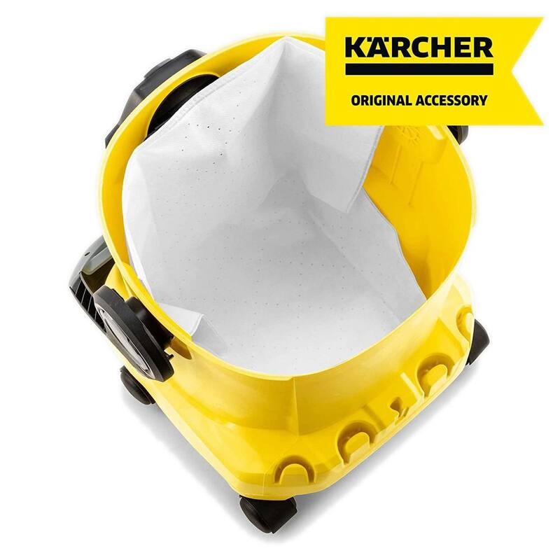 Karcher WD Wet-Dry Vacuum Replacement Fleece Filter Bags for WD4, WD5, WD5/P, WD6 (4-Pack) - 2.863-006.0