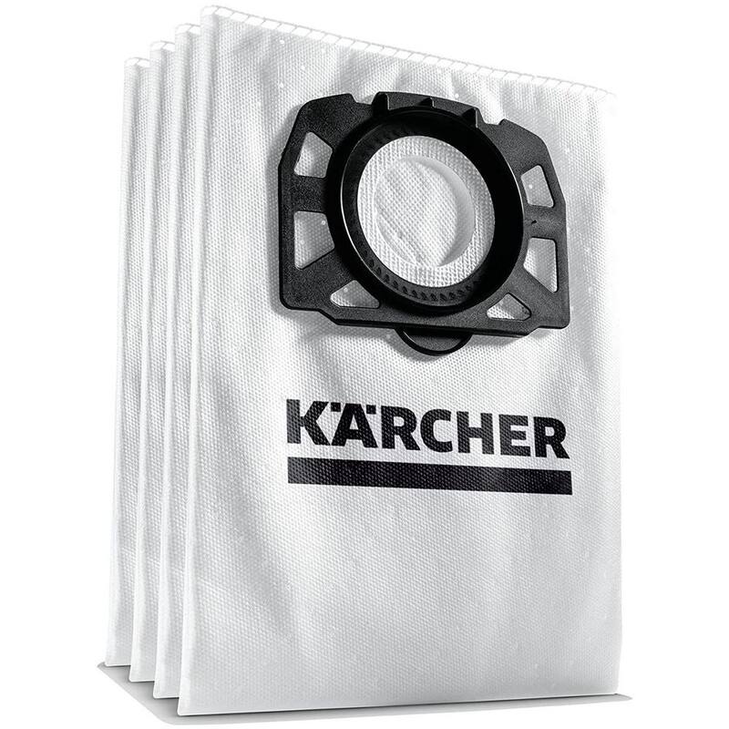 Karcher WD Wet-Dry Vacuum Replacement Fleece Filter Bags for WD4, WD5, WD5/P, WD6 (4-Pack) - 2.863-006.0