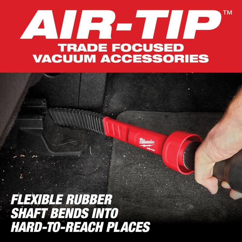 Milwaukee M18 FUEL PACKOUT 18-Volt Lithium-Ion Cordless 2.5 Gal. Wet/Dry Vac w/AIR-TIP 1-1/4 in. - 2-1/2 in. Flexible Crevice Tool - 0970-20-49-90-2030