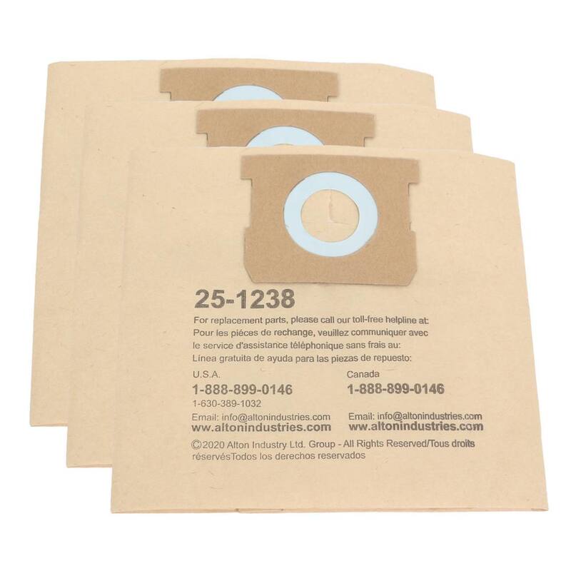 Stanley 4 Gal. Original Manufacturer Filter Bags for Porter Cable/ Wet/Dry Vacuum (3-Pack) - AT25-1238