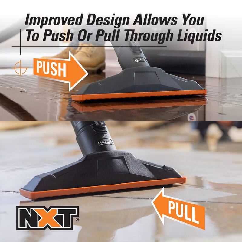 RIDGID 2-1/2 in. NXT Max Wet Floor Tool Shoe Accessory Shop Vac Attachment with Squeegee for RIDGID NXT Wet Dry Vacuums - SK1503