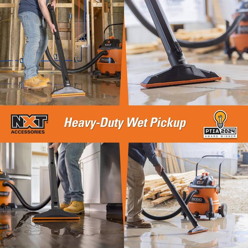 RIDGID 2-1/2 in. NXT Max Wet Floor Tool Shoe Accessory Shop Vac Attachment with Squeegee for RIDGID NXT Wet Dry Vacuums - SK1503