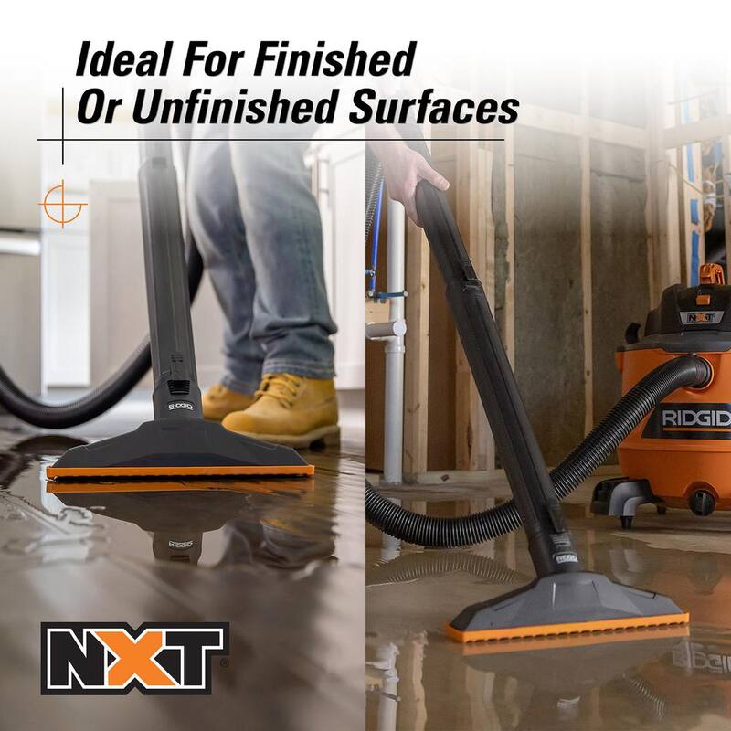 RIDGID 2-1/2 in. NXT Max Wet Floor Tool Shoe Accessory Shop Vac Attachment with Squeegee for RIDGID NXT Wet Dry Vacuums - SK1503