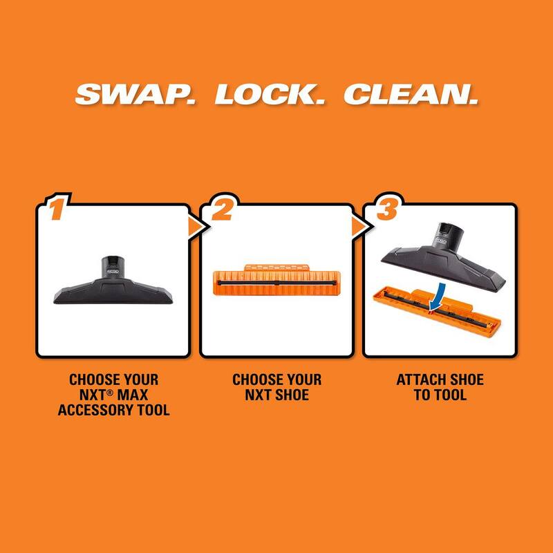 RIDGID 2-1/2 in. NXT Max Wet Floor Tool Shoe Accessory Shop Vac Attachment with Squeegee for RIDGID NXT Wet Dry Vacuums - SK1503