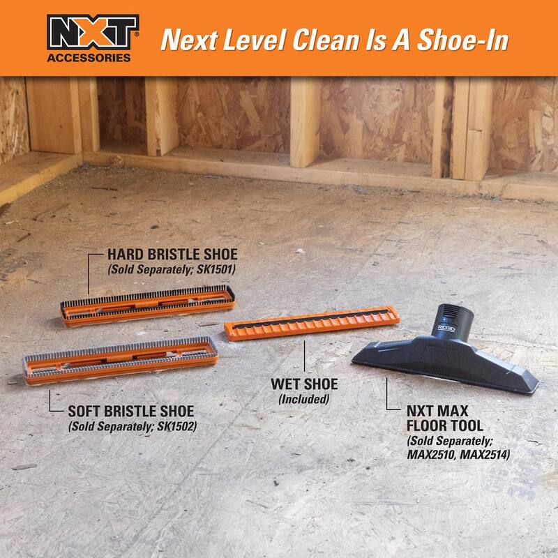RIDGID 2-1/2 in. NXT Max Wet Floor Tool Shoe Accessory Shop Vac Attachment with Squeegee for RIDGID NXT Wet Dry Vacuums - SK1503