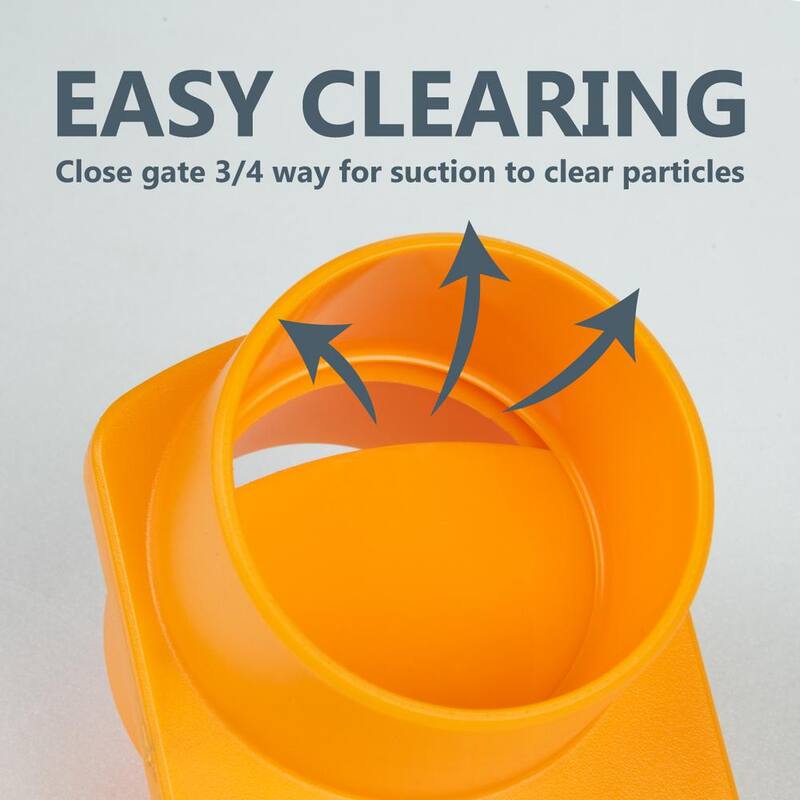 POWERTEC 2-1/2 in. Integrated Blast Gate Clog Resistant Anti Gap Tapered ABS Plastic Fitting for Dust Collection Systems (4-Pack) - 70294-P4