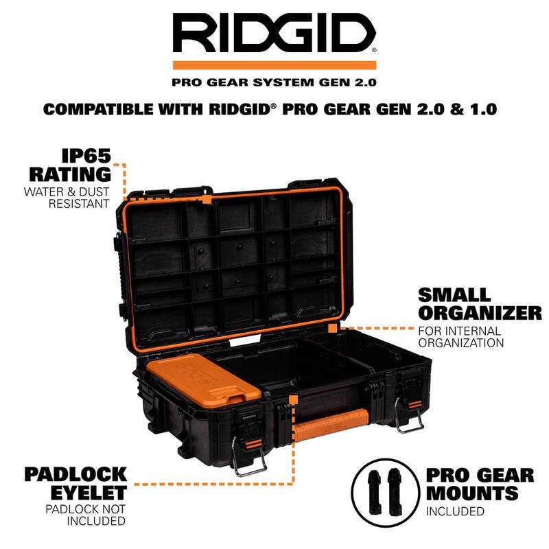 RIDGID 3 Gal. 5.0 Peak HP NXT Shop Vac Wet Dry Vacuum with Accessories, Pro Gear Attachment, Rolling Tool Cart and Tool Case - HD0300PGB
