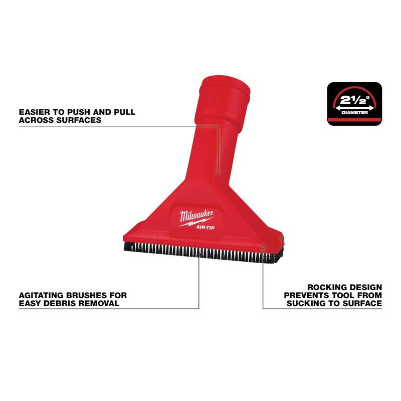 Milwaukee AIR-TIP 2-1/2 in. Rocking Utility Nozzle Attachment With Brushes for Wet/Dry Shop Vacuums (1-Piece) - 49-90-2039