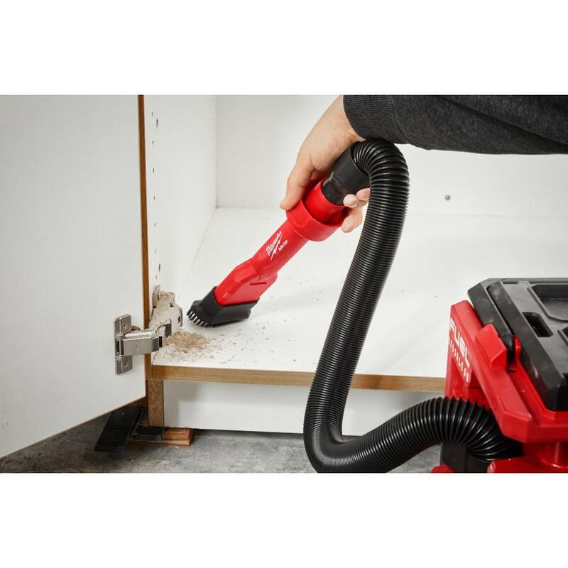 Milwaukee AIR-TIP 1-1/4 in. - 2-1/2 in. Utility Nozzle and 2-In-1 Utility Brush Attachment Kit for Wet/Dry Shop Vacuums (2-Piece) - 49-90-2038-49-90-2028