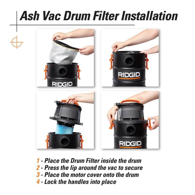 RIDGID Replacement Dry Pick-up Only Shop Vac Micro Cloth Drum Filter for 5 Gal. Ash Vacuum HDAV0500 (1-Pack) - VFA0500
