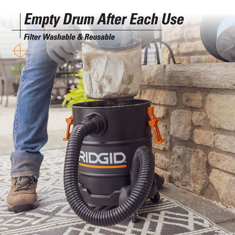 RIDGID Replacement Dry Pick-up Only Shop Vac Micro Cloth Drum Filter for 5 Gal. Ash Vacuum HDAV0500 (1-Pack) - VFA0500