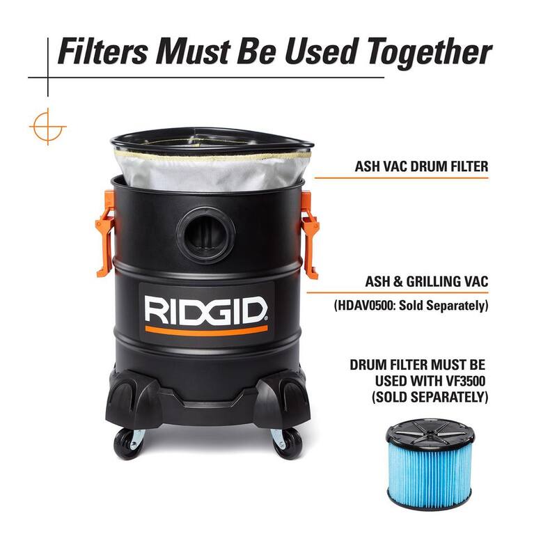 RIDGID Replacement Dry Pick-up Only Shop Vac Micro Cloth Drum Filter for 5 Gal. Ash Vacuum HDAV0500 (1-Pack) - VFA0500