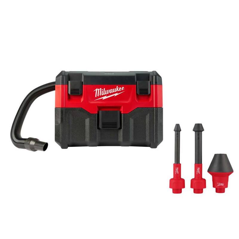 Milwaukee M18 18-Volt 2 Gal. Lithium-Ion Cordless Wet/Dry Vacuum & AIR-TIP Conduit Line Puller Attachment For Wet/Dry Shop Vacuums - 0880-20-49-90-2024