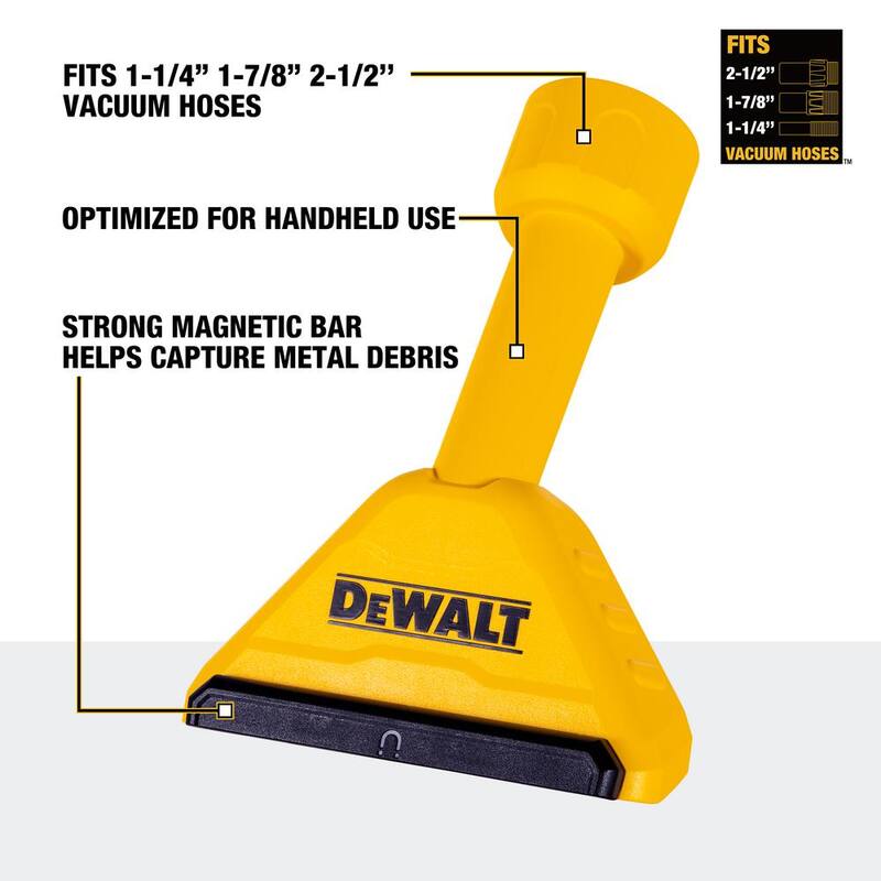 DEWALT Magnetic Utility Nozzle 1-1/4 in. to 2-1/2 in. Wet/Dry Vaccum 1-Piece - DXVA00-1501