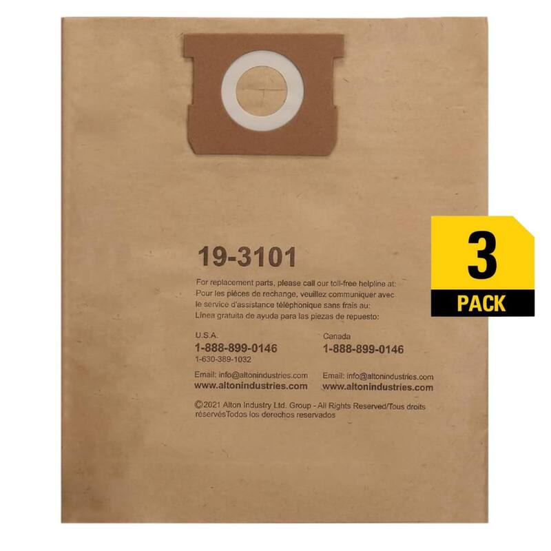 Stanley 9 Gal. to 12 Gal. Disposable Filter Bag for Wet/Dry Vacuums (3-Pack) - 19-3101