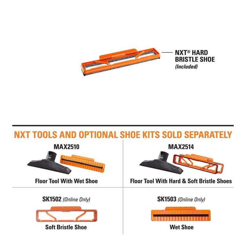 RIDGID 2-1/2 in. NXT Max Floor Tool Shoe Accessory Shop Vac Attachment with Hard Bristles for RIDGID NXT Wet Dry Vacuums - SK1501