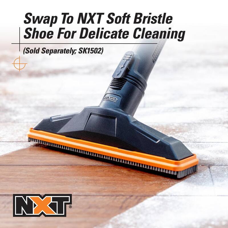 RIDGID 2-1/2 in. NXT Max Floor Tool Shoe Accessory Shop Vac Attachment with Hard Bristles for RIDGID NXT Wet Dry Vacuums - SK1501