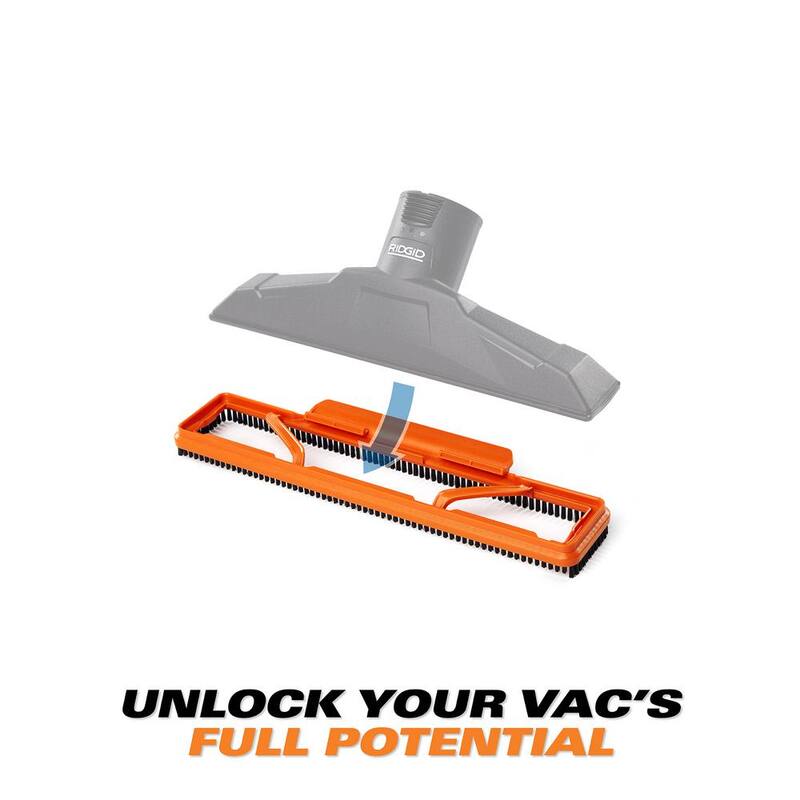 RIDGID 2-1/2 in. NXT Max Floor Tool Shoe Accessory Shop Vac Attachment with Hard Bristles for RIDGID NXT Wet Dry Vacuums - SK1501