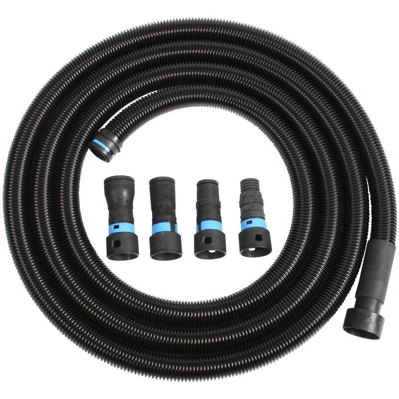 Cen-Tec 16 ft. Quick Click Antistatic Vacuum Hose for Shop Vacs with Expanded Multi-Brand Power Tool Adapter Set - 95578