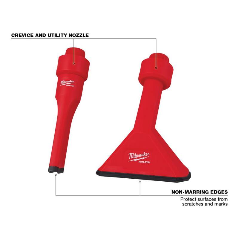 Milwaukee M18 18-Volt 2 Gal. Lithium-Ion Cordless Wet/Dry Vacuum & AIR-TIP Crevice Tool and Utility Nozzle Kit For Wet/Dry Vacuums - 0880-20-49-90-2034