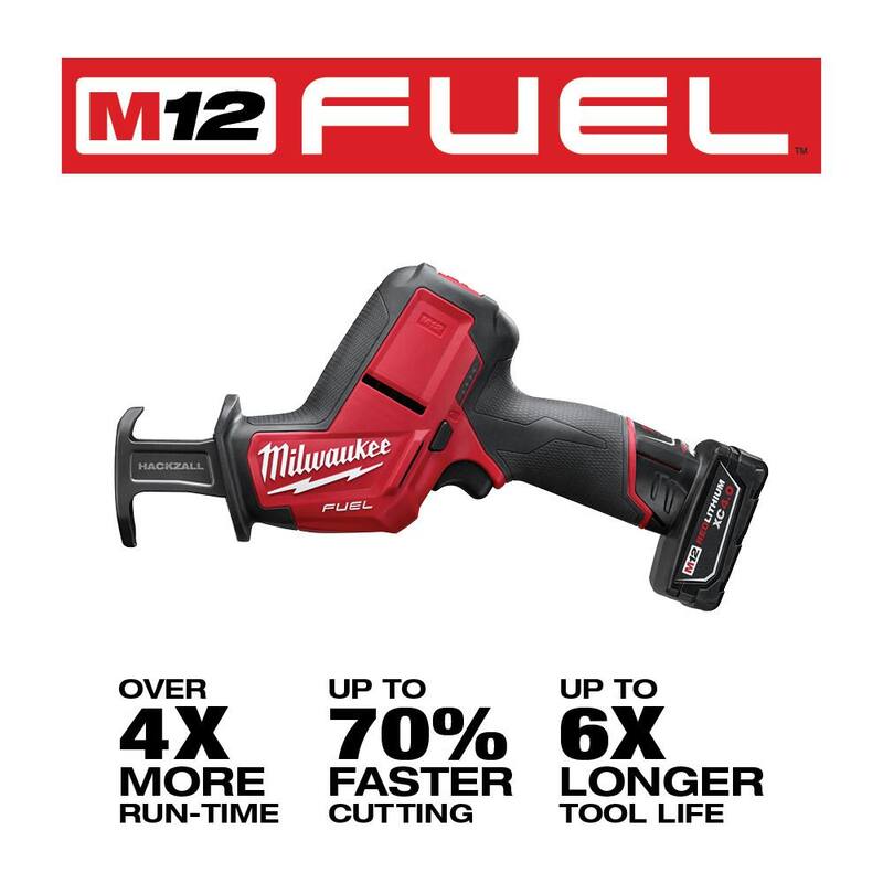 Milwaukee M12 FUEL 12-Volt Lithium-Ion Cordless 1.6 Gal. Wet/Dry Vacuum w/M12 FUEL HACKZALL Reciprocating Saw Kit - 0960-20-2520-21XC