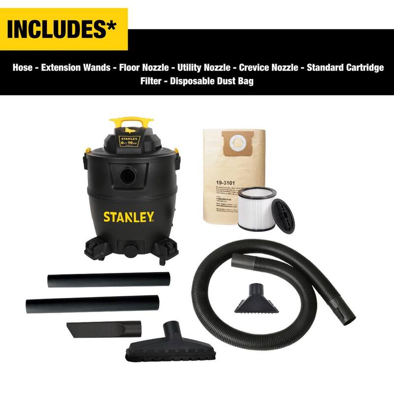 Stanley 16 Gal. Wet/Dry Vacuum with Hose Accessories - SL18199P-16A