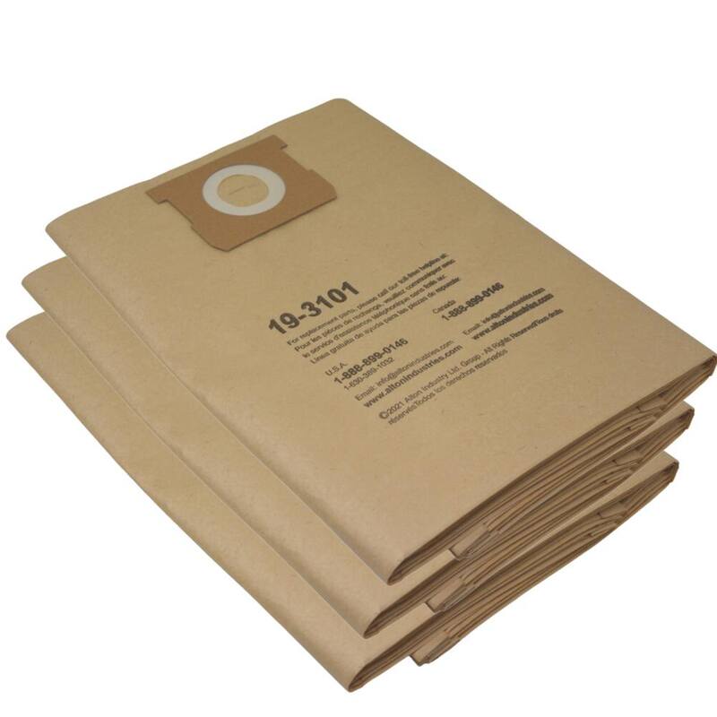 Universal Disposable Filter Dust Bag for 10 Gallon Wet/Dry Vacuum - 3 Pack - AT19-3101