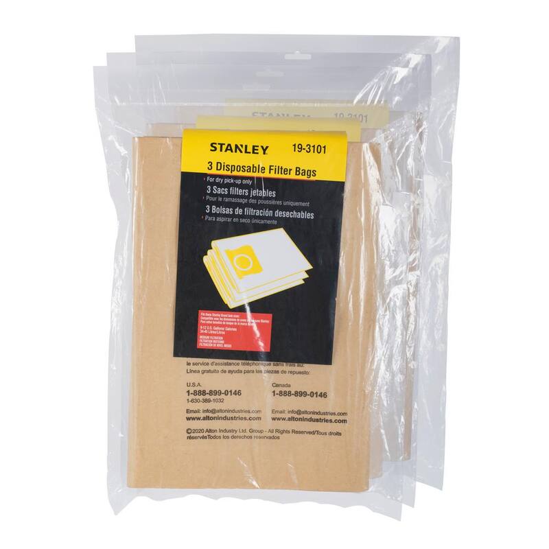 Stanley 9 Gal. to 12 Gal. Disposable Filter Bag for Wet/Dry Vacuums (9-Pack) - 3101-3PK