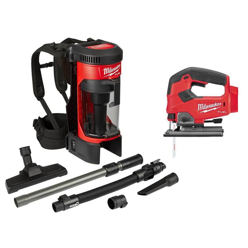 Milwaukee M18 FUEL 18-Volt Lithium-Ion Brushless 1 Gal. Cordless 3-in-1 Backpack Vacuum W/ Jigsaw (2-Tool) - 0885-20-2737-20