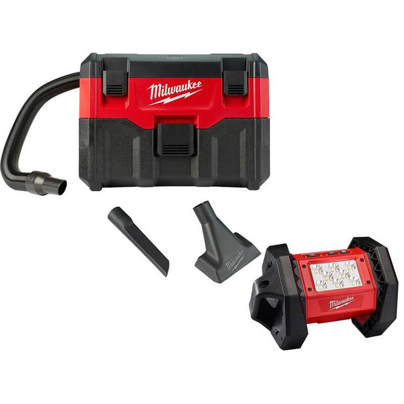 Milwaukee M18 18-Volt 2 Gal. Lithium-Ion Cordless Wet/Dry Vacuum with M18 Rover 18-Volt Lithium-Ion 1500 Lumens LED Flood Light - 0880-20-2361-20