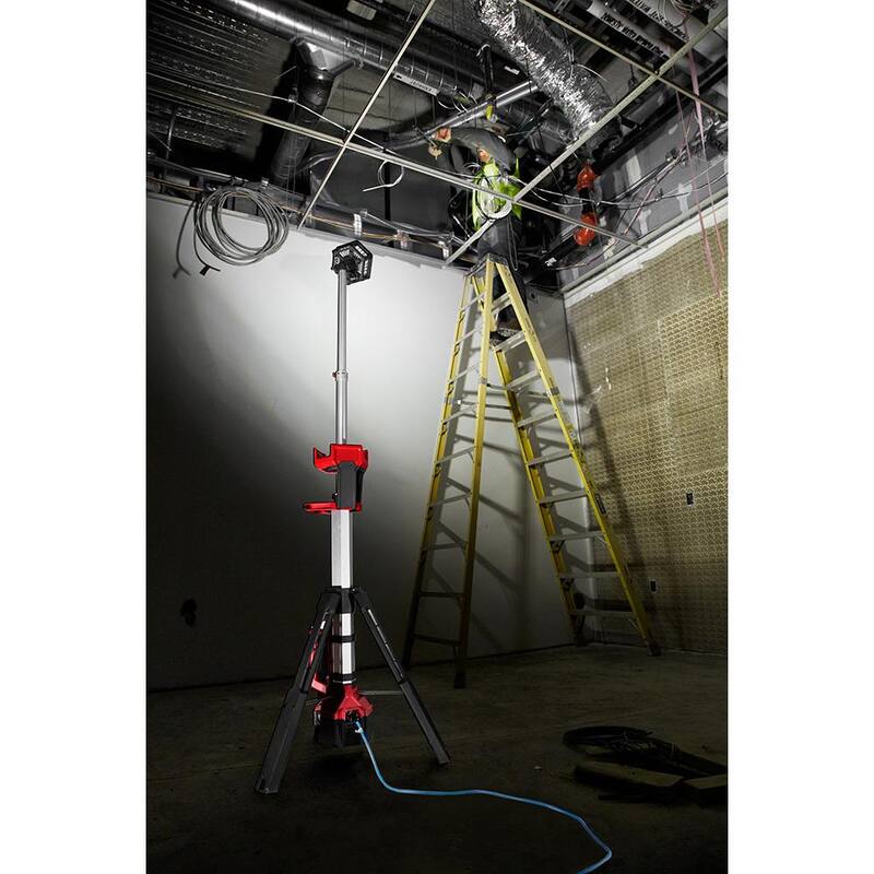 Milwaukee M18 FUEL 9 Gal. Cordless DUAL-BATTERY Wet/Dry Shop Vacuum & Dual Power Tower Light w/M18 6.0Ah Batteries (2-Pack) - 0920-20-2131-20-48-11-1862