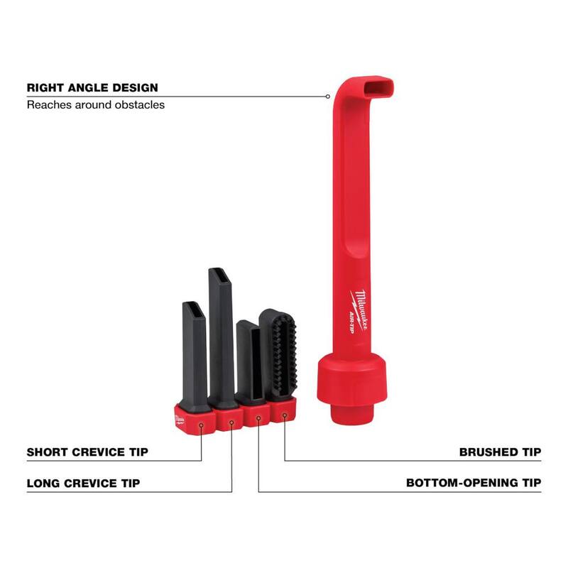 Milwaukee M18 FUEL 9 Gal. Cordless Dual-Battery Wet/Dry Shop Vacuum Kit w/AIR-TIP 1-1/4 in. - 2-1/2 in. Right Angle Tool and Bag - 0920-22HD-49-90-2026-49-90-2019