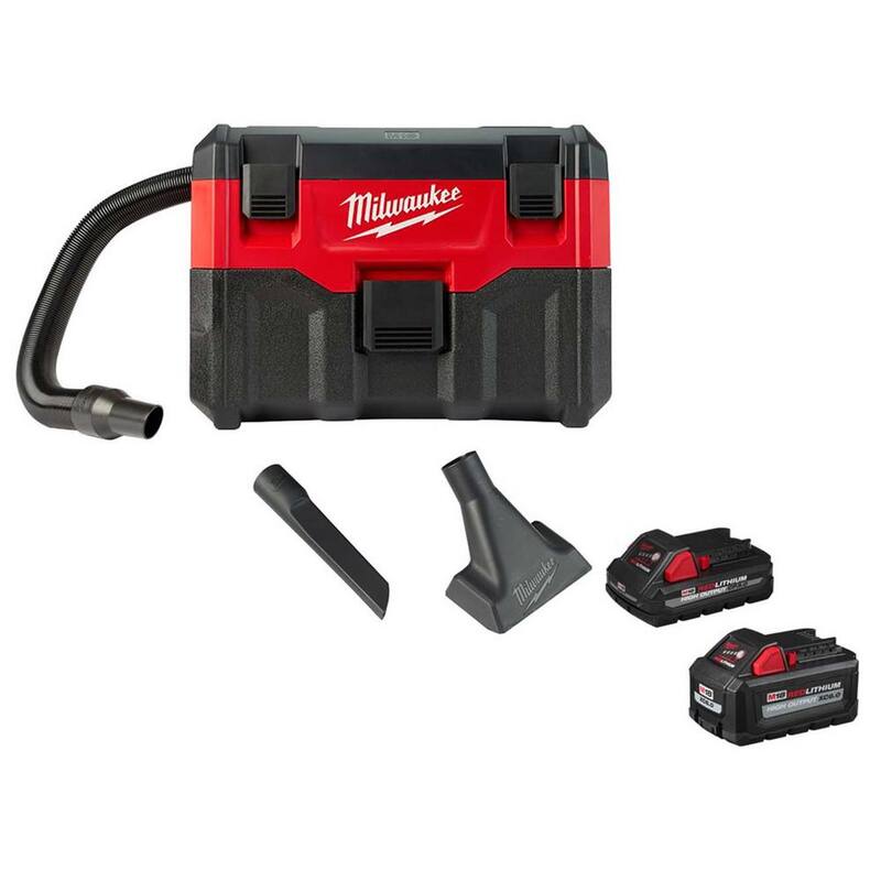 Milwaukee M18 18-Volt 2 Gal. Lithium-Ion Cordless Wet/Dry Vacuum with M18 High Output 6.0 Ah and 3.0 Ah Batteries - 0880-20-48-11-1865S