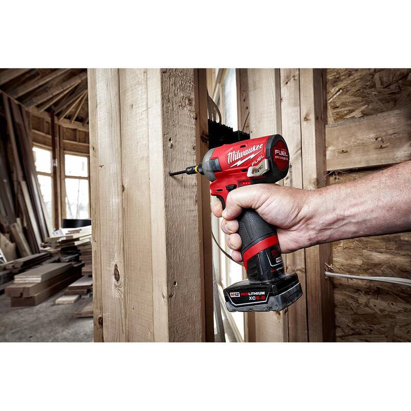 Milwaukee M12 FUEL 12-Volt Lithium-Ion Cordless 1.6 Gal. Wet/Dry Vacuum and SURGE Impact Driver with 4.0 Ah Battery and Charger - 0960-20-48-59-2440-2551-20